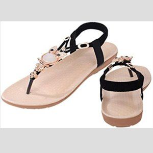 NEW Black Owl Sandals